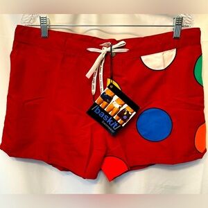 NWT Baskit Dots Board Shorts Size XL Pomegranite Color Maroon 2306IM MA364